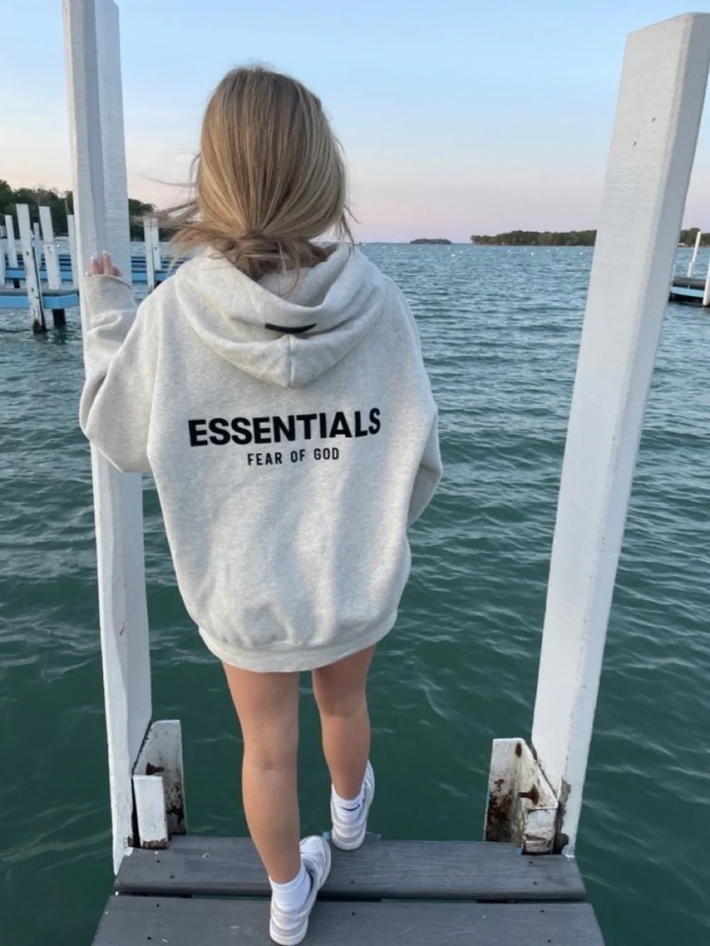 PacSun Essentials Light Gray Hoodie - Picture 1 of 5